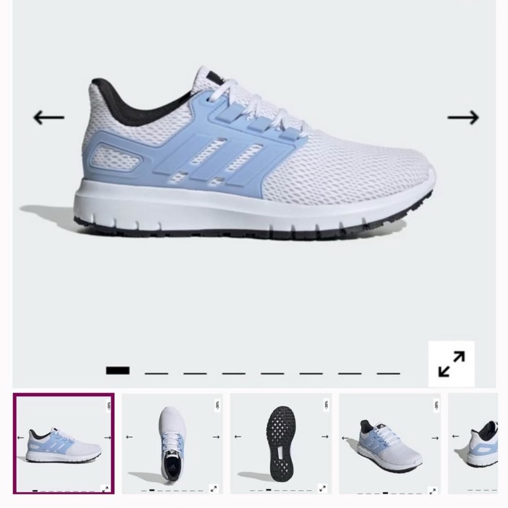 adidas White and Light Blue Athletic Shoes